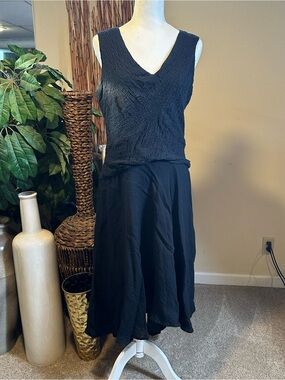 Coldwater Creek Black Sleeveless V‑Neck Maxi Dress